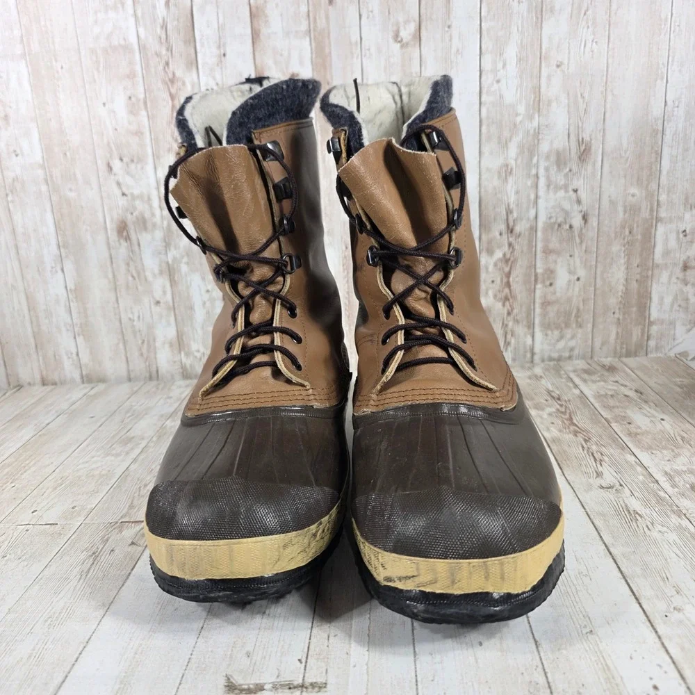 Sorel Superior Kaufman Vintage Mens 10 Winter Boots Brown‎ Leather Duck Boots